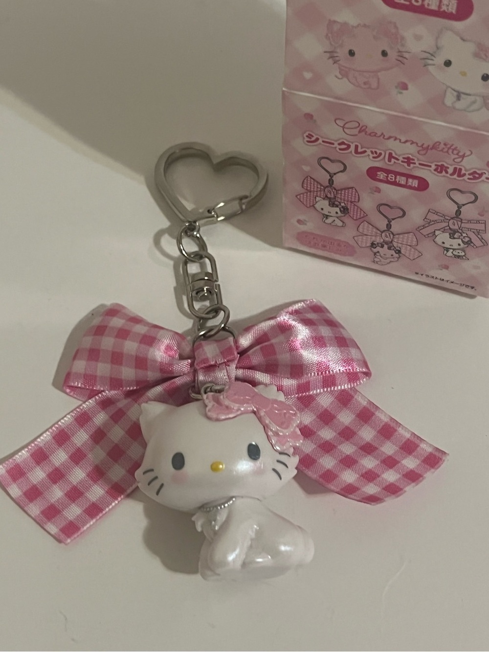 Charmmy Kitty Blind Box Gingham Ribbon Charm Keychain